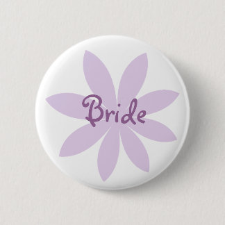 Purple Daisy Flower Bride 6 Cm Round Badge