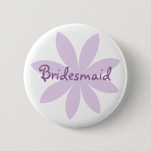 Purple Daisy Flower Bridesmaid 6 Cm Round Badge