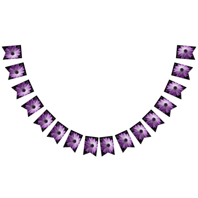 Purple Daisy Flower Bunting Flags (All)