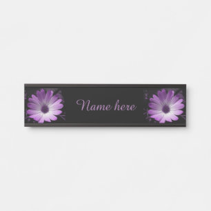 Purple Daisy Flower Custom Hanging Sign