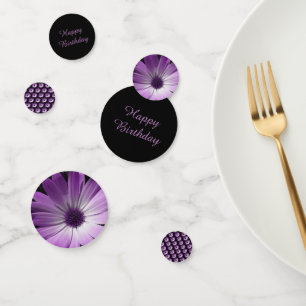 Purple Daisy Flower Custom Table Confetti