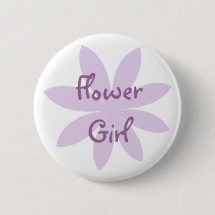 Purple Daisy Flower Girl 6 Cm Round Badge