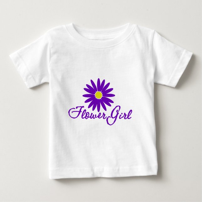 Purple Daisy Flower Girl Baby T-Shirt (Front)