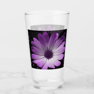 Purple Daisy Flower Glass