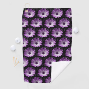 Purple Daisy Flower Golf Towel