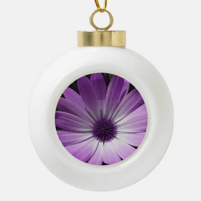 Purple Daisy Flower Ornament (Front)