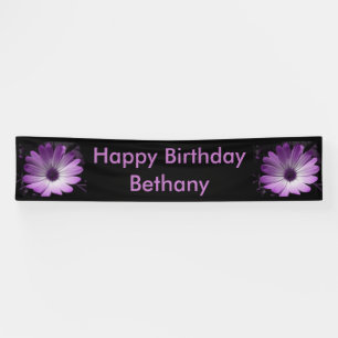 Purple Daisy Flower Personalised Banner