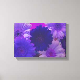 Purple Daisy Flower Photo Canvas Wall Art Print