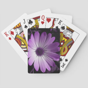 Purple Daisy Flower Playing Cards