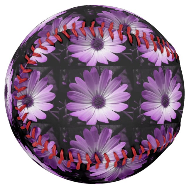 Purple Daisy Flower Softball (Front Left)