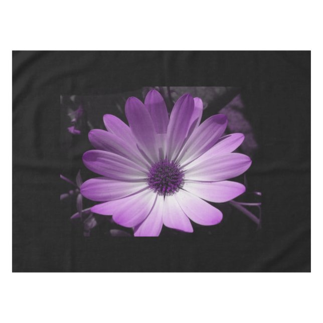 Purple Daisy Flower Tablecloth (Front (Horizontal))