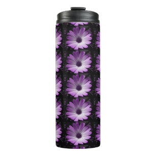 Purple Daisy Flower Thermal Tumbler