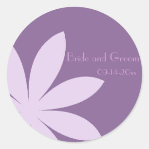 Purple Daisy Flower Wedding Envelope Seal