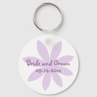 Purple Daisy Flower Wedding Key Ring