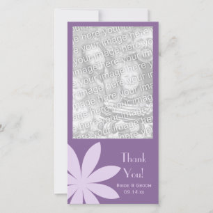 Purple Daisy Flower Wedding Thank You Card