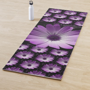 Purple Daisy Flower Yoga Mat