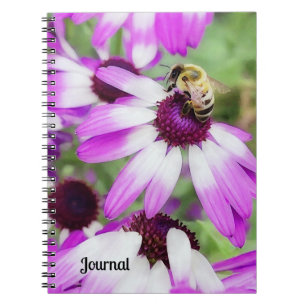Purple Daisy Flowers and Bee Journal