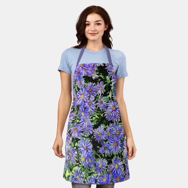 Purple Daisy Garden Apron (Worn)