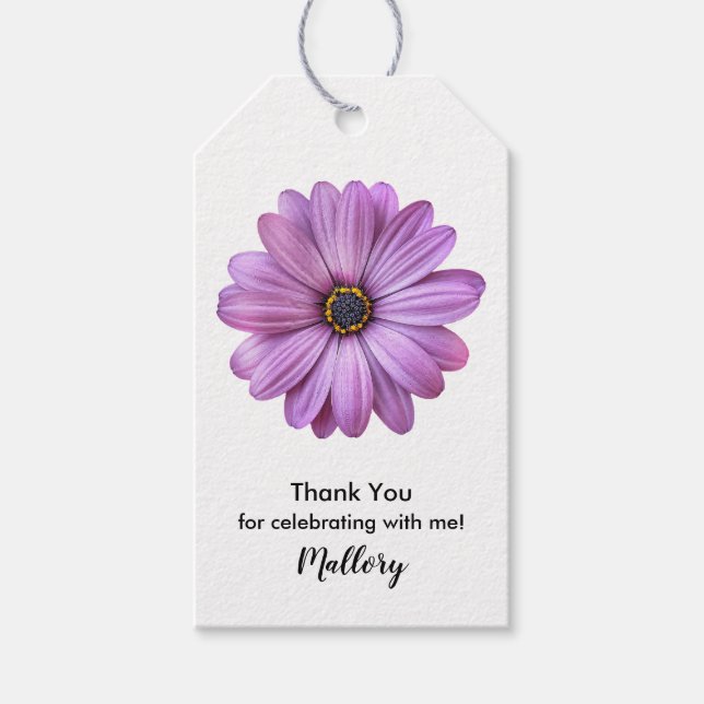 Purple Daisy Gift Tags (Front)