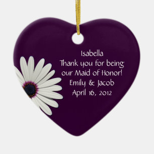 Purple Daisy Maid of Honour Personalised Ornament