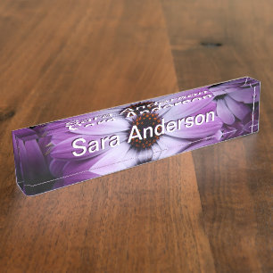 Purple Daisy Nameplate