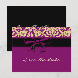 Purple Damask Announcement Postcard
