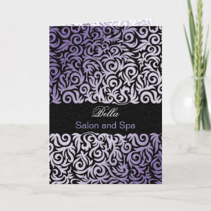 purple damask Business Thank You Cards