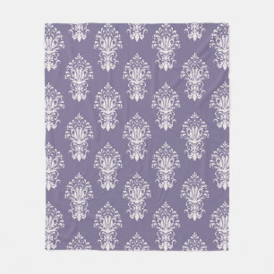 Purple Damask Fleece Blanket