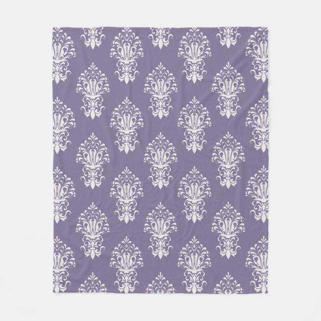 Purple Damask Fleece Blanket (Front)