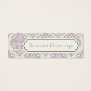 Purple Damask Gift Tags, Profile Cards