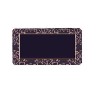 Purple Damask Lace Wedding Mailing Label