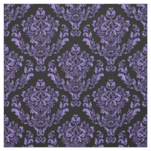 Purple  Damask On Black or *Any Colour Background Fabric
