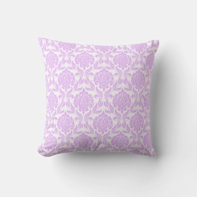 Purple Damask Pattern Cushion (Front)