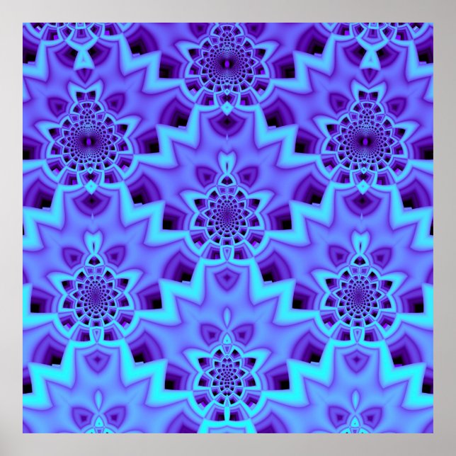 Purple Damask Pattern Poster (Front)