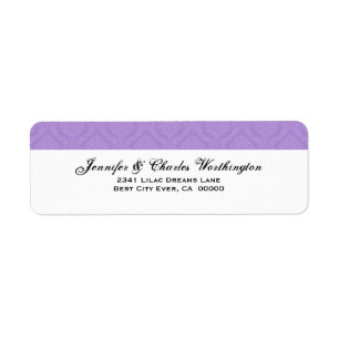 Purple Damask Return Address label