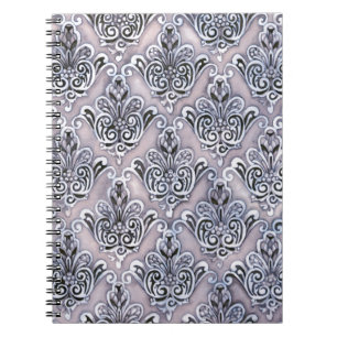 Purple Damask Spiral Notebook