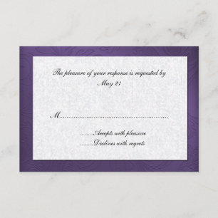 Purple Damask Wedding Response Card