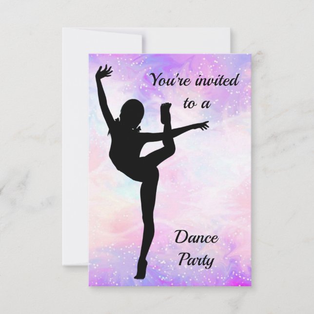 Purple Dance Birthday Party Invitation (Front)