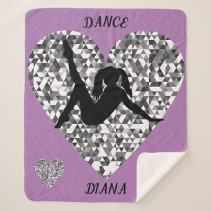 Purple Dance blanket with sparkling silver heart.