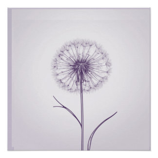 Purple Dandelion Poster