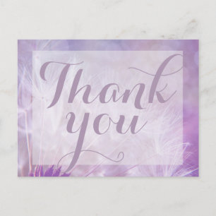 Purple Dandelion Thank you post card