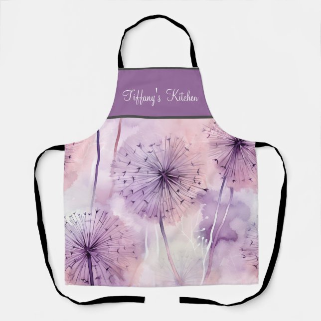 Purple Dandelions  Apron (Front)