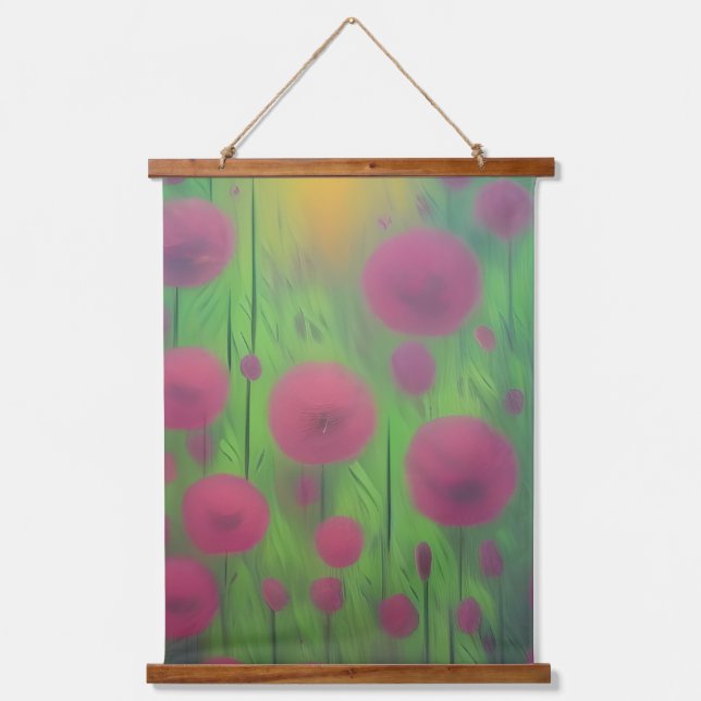 Purple Dandelions Hanging Tapestry (Front)