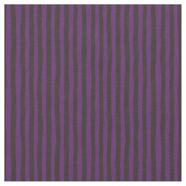 Purple & Dark Brown Wonky Stripes Fabric (Close Up)