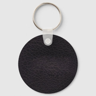 Purple dark elegant stylish & chic real leather key ring