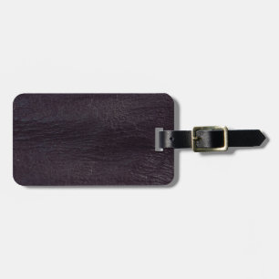 Purple dark elegant stylish & chic real leather luggage tag
