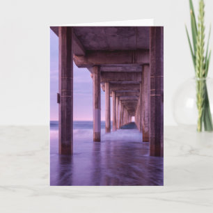 Purple Dawn At Scripps Pier Card