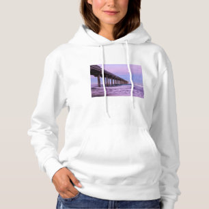 Purple dawn over pier, California Hoodie