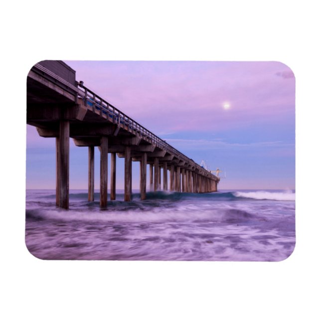 Purple dawn over pier, California Magnet (Horizontal)