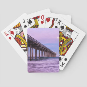 Purple dawn over pier, California Playing Cards